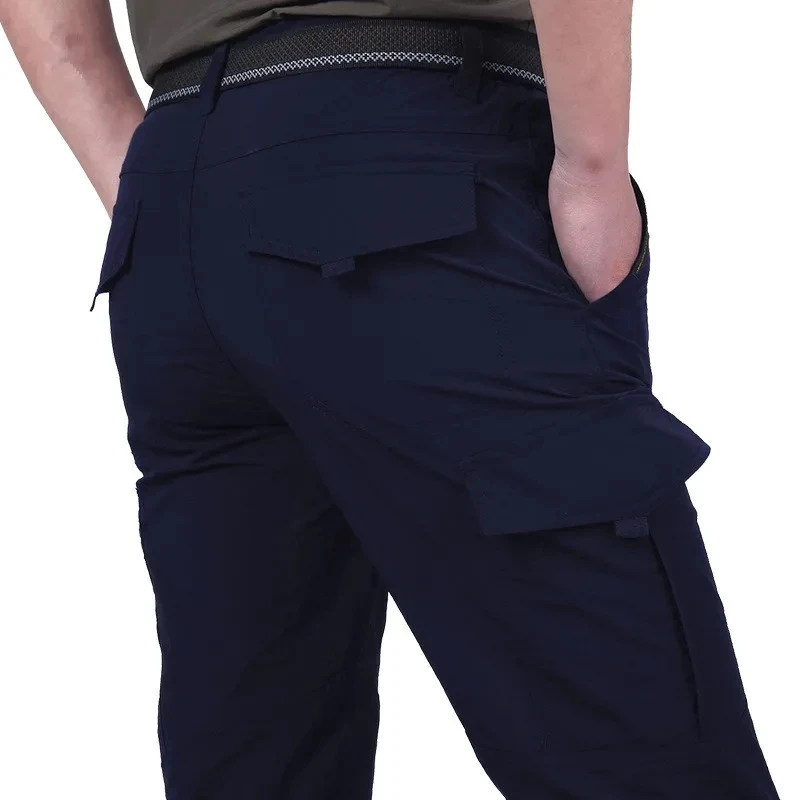 Pantalones largos ligeros informales de verano para hombre, monos de Camping de carga de secado rápido impermeables, pantalones tácticos transpirables
