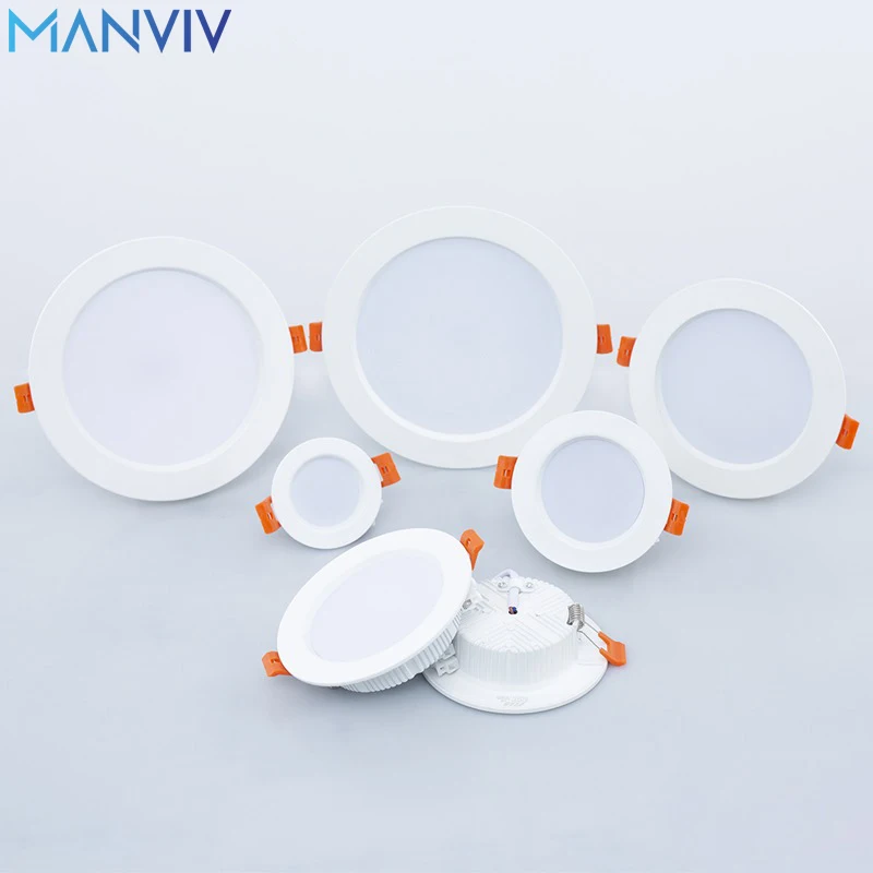 MANVIV 220V Led Recessed Round Downlight lights 3/5/7/9/12/15/18W Spot led Panel light Ceiling lamp Led lights for Room Decor