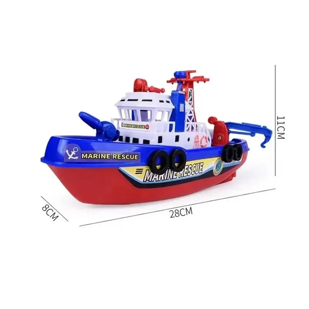 Spray Water Electric Boat Toy Rescue Boat Fast Speed Baby Electric Marine Speedboat Music Sound Baby Bath Toys Swim Pool