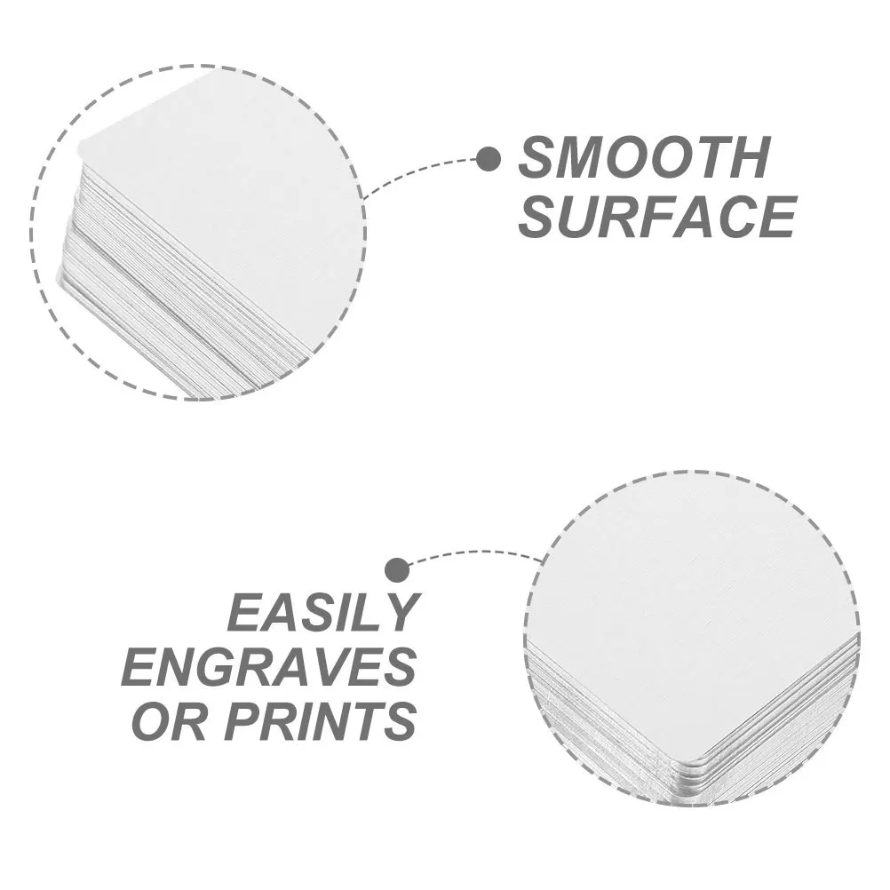 

50Pcs Metal Business Cards Blank Sublimation Thick Aluminum Blanks DIY Customizable Smooth Round Corners