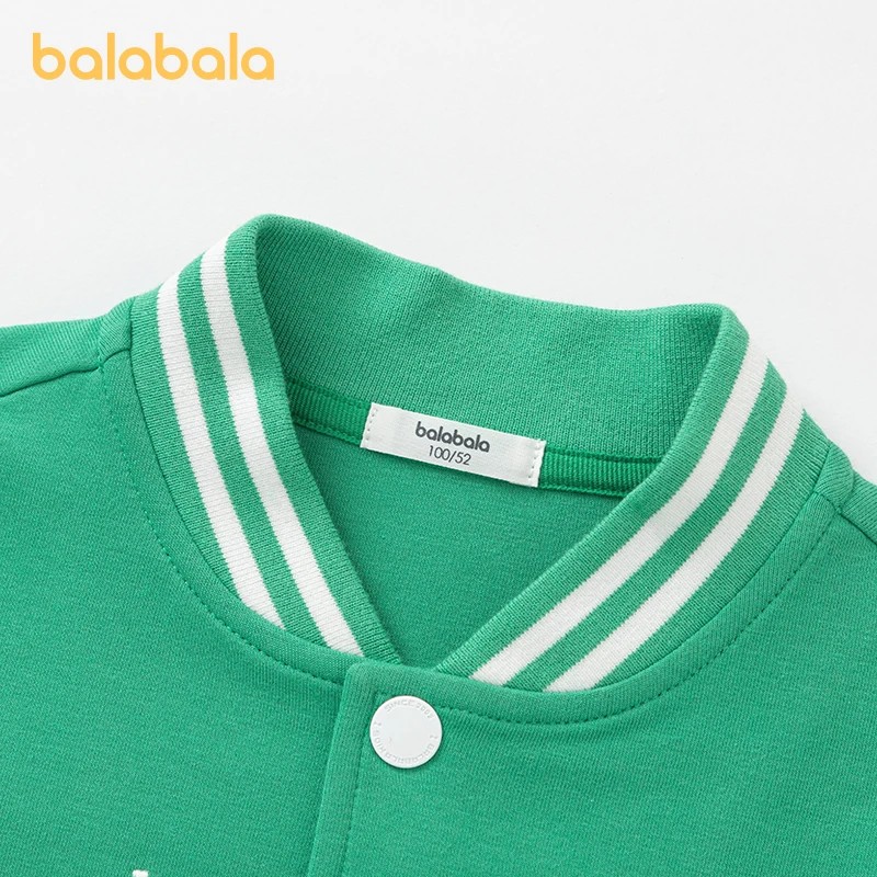 Balabala Long-Sleeve Suit Children 2024 Spring Edition Boys Girls Fashionable College Style Color-Block Two-Piece Set