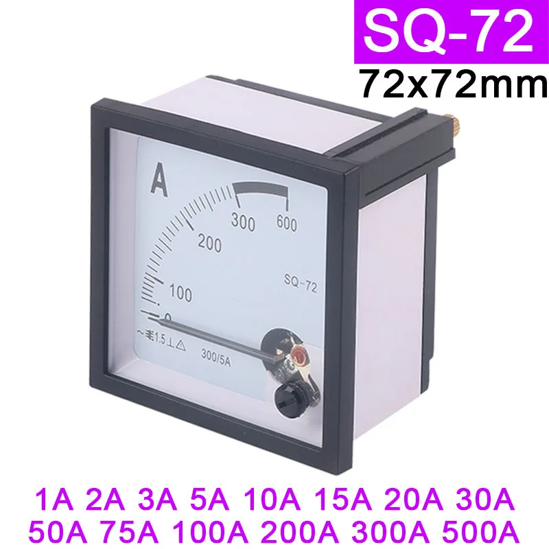 SQ72 CP72 SQ-72 CP-72 Pointer DC Ammeter 2A 10A 30A 50A 100A 200A 300A 15A 500A 600A 750A 75mV 72*72mm