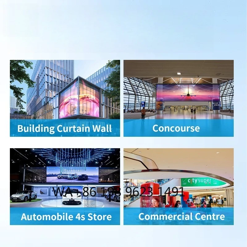 

P2.5 P3.91 P6.25 Transparent Holographic LED Screen IP43 Waterproof Shopping Mall Glass Window Commercial Advertising Display