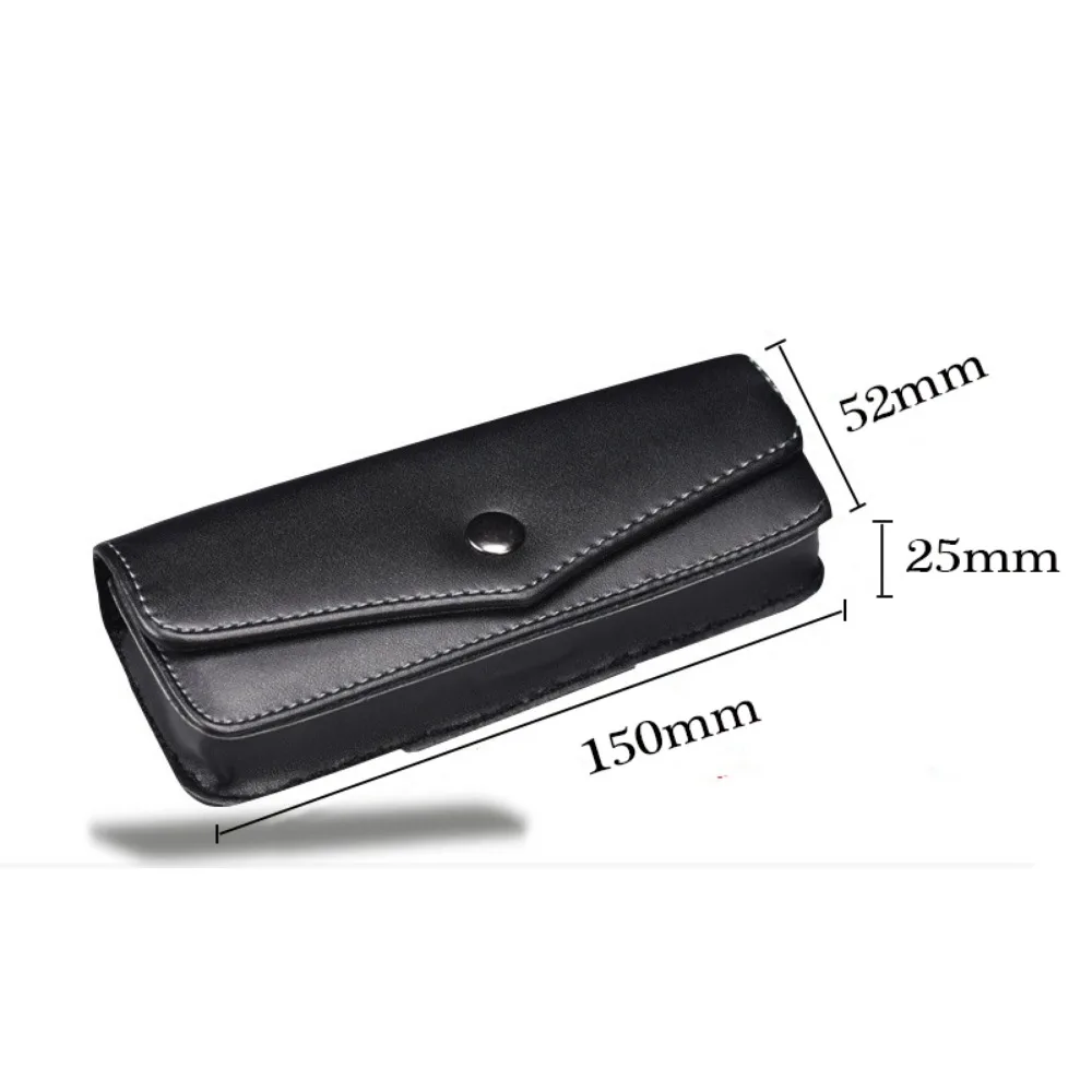 Upscale Belt Wearable Cowhide Glasses Case Men Portable Leather Reading Glasses Storage Box Phone Bags and Tool Carrying Cases