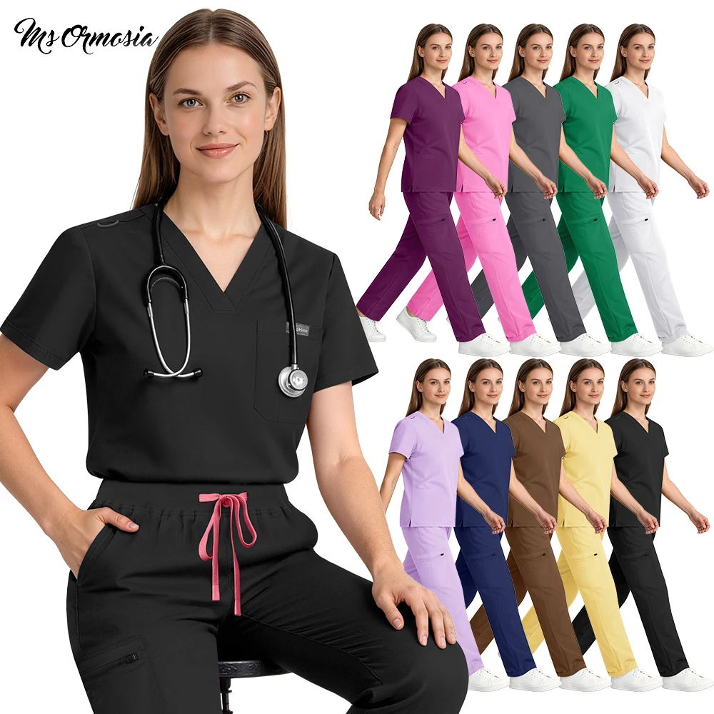 Tenue de Travail Médicale Unisexe : Blouse Chirurgicale, Vêtements d'Infirmière, Ensemble Hôpital, Dentiste, Clinique, Pharmacie, Animalerie, Laboratoire - Nouveauté