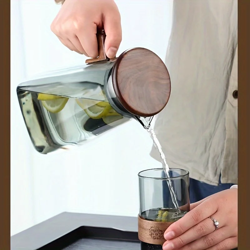 Picture 4: Heat Resistant Glass Water Pitcher Large Capacity Cold Brew Tea Jug with Cups Set for Home Kitchen
