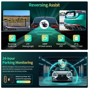 Imagebon 11.3 ′ ′ 4K ADAS كاميرا مرآة الرؤية الخلفية اللاسلكية CarPlay & Android Auto Recording 3 قنوات داش كام GPS الملاحة DVR أعلى 8 مبيعات GSM GPS كاميرا السيارة - No6