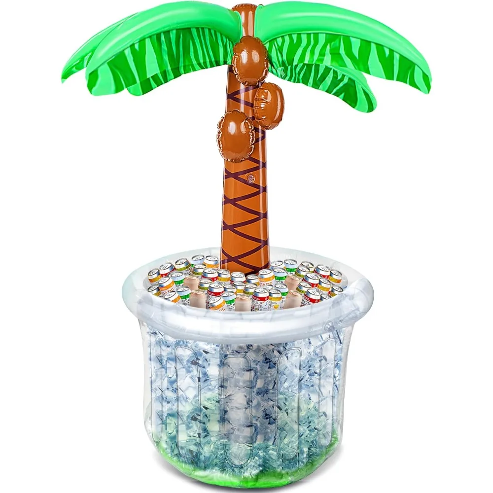 Inflatable Palm Tree Cooler,Beach Theme Pool Party Decorations,Luau Hawaiian Birthday Party Decor Supplies Ocean Jungle Tropical