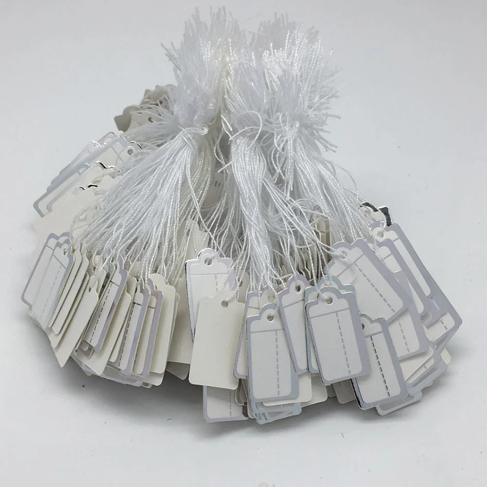 

500Pcs Jewelry Gift Tags Paper Price Labels with Pre-Punched Holes for Hanging DIY Craft Sign Making Blank Tags for Necklace