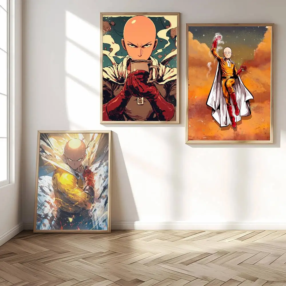 1 قطعة واحد لكمة رجل Saitama أنيمي المشارك عالية الجودة طباعة مقاوم للماء جدار الفن ملصق لشريط غرفة المعيشة ديكور هدية