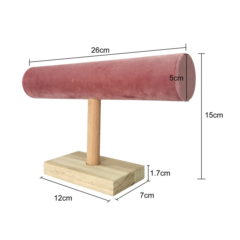 حامل عرض مجوهرات مخملي وردي عالي الجودة للأساور والقلائد والمعلقات والخواتم دعائم عرض المجوهرات #5