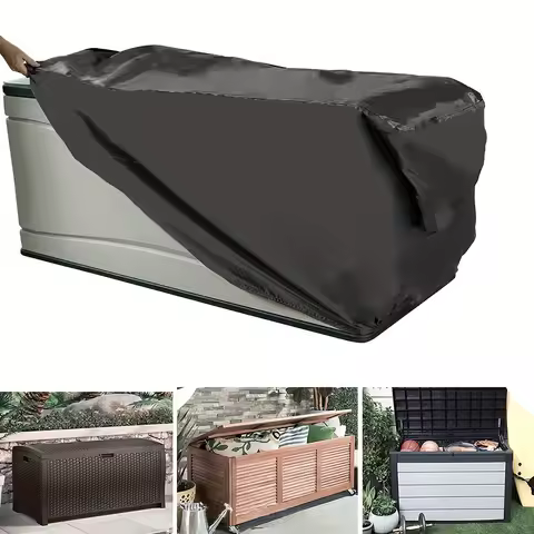 Outdoor Terrace Box Cover, Deck Box Cover Weatherproof Furniture Protective Cover Furniture Cover Protection Cover
