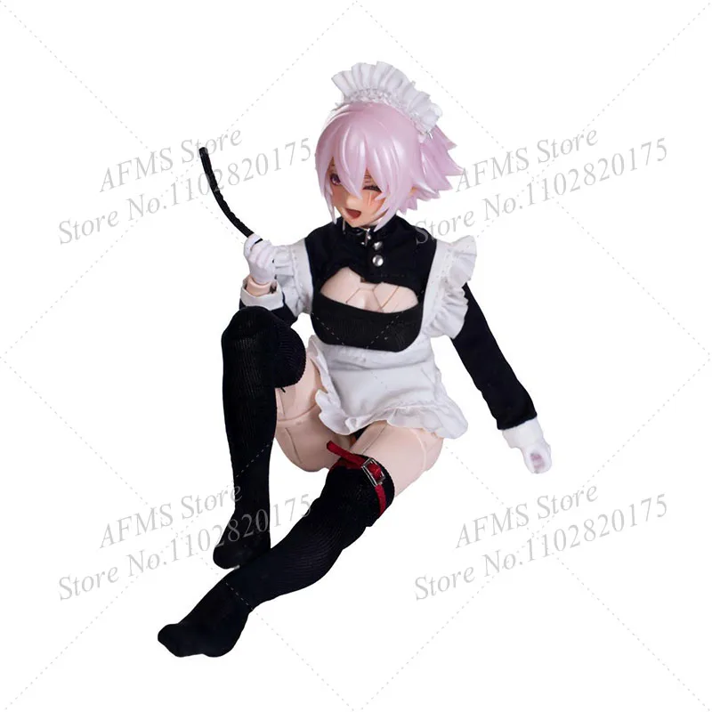 1/12 مقياس تحصيل الشكل Kawaii خادمة فستان المئزر موحدة أنيمي البدلة المتنقلة فتاة تأثيري الملابس صالح 6 "أكتون الشكل الجسم