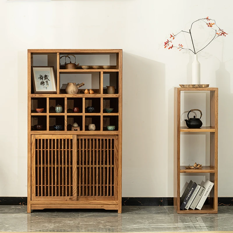 Solid wood Duobao Pavilion Shelf Tea Corner Cabinet Display Cabinet Storage Tea Room Side Cabinet