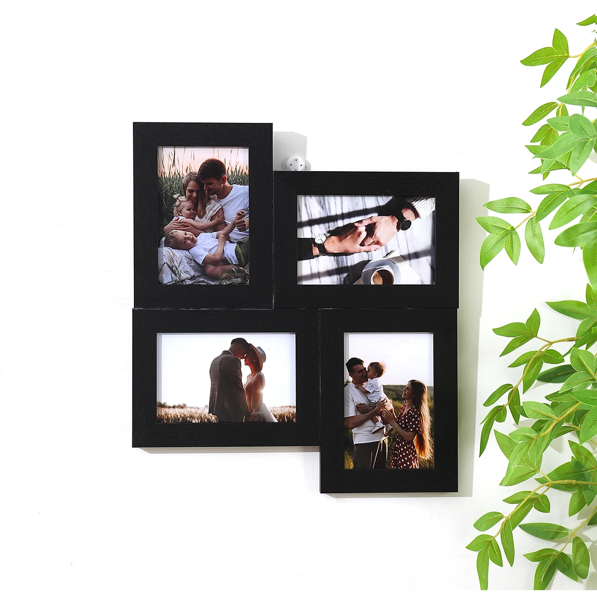 1PC 4x6 collage photo frame, wall hanging multi-opening photo frame, display multi-photo home wall decoration, wood photo frame
