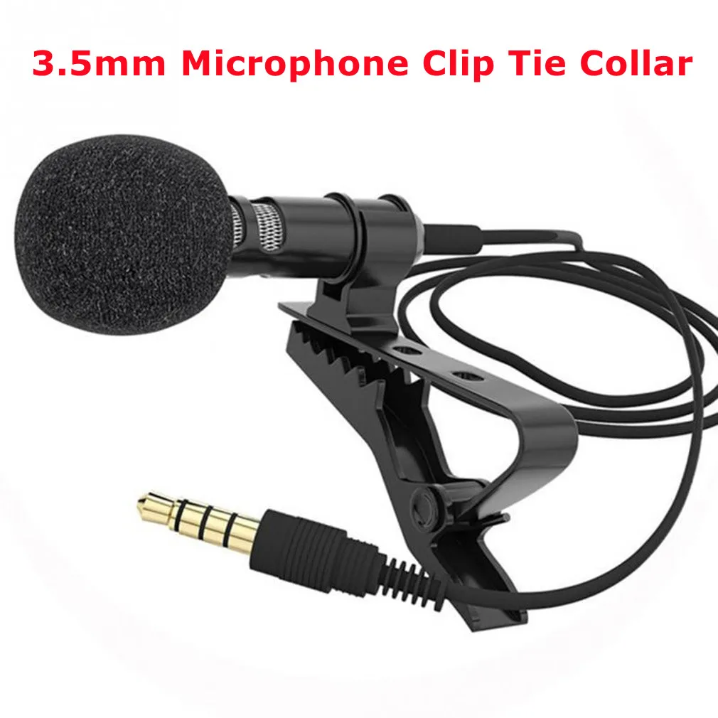 

3.5mm/TYPE-C Microphone Clip Tie Collar for Mobile Phone Speaking in Lecture Bracket Clip Vocal Audio Video Lapel Mic for Apple