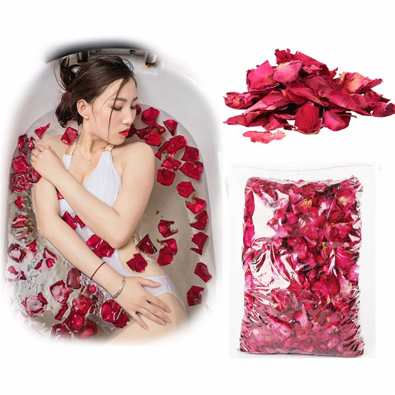 

1 Pack Dried Rose Petals Natural Flower Bath Spa Whitening Shower Dry Rose Flower Petal Bathing Relieve Fragrant Body Massager