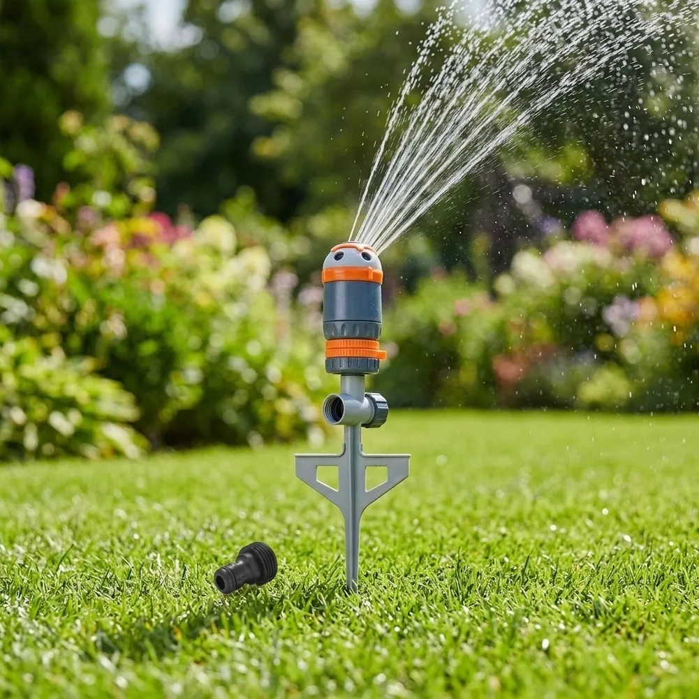 Grey ABS Ground Mounted Sprinkler Adjustable Direction for Efficient Garden Watering 1 Piece 12.5cm x 5.5cm x 35cm