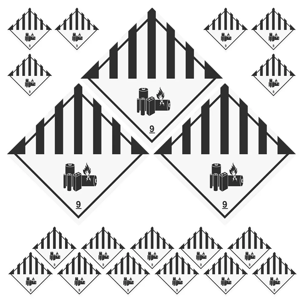 

100Pcs Hazardous Material Labels Sturdy Self Adhesive Vinyl Writable Battery Packaging Fire Safety Warning Stickers Clear Hazmat