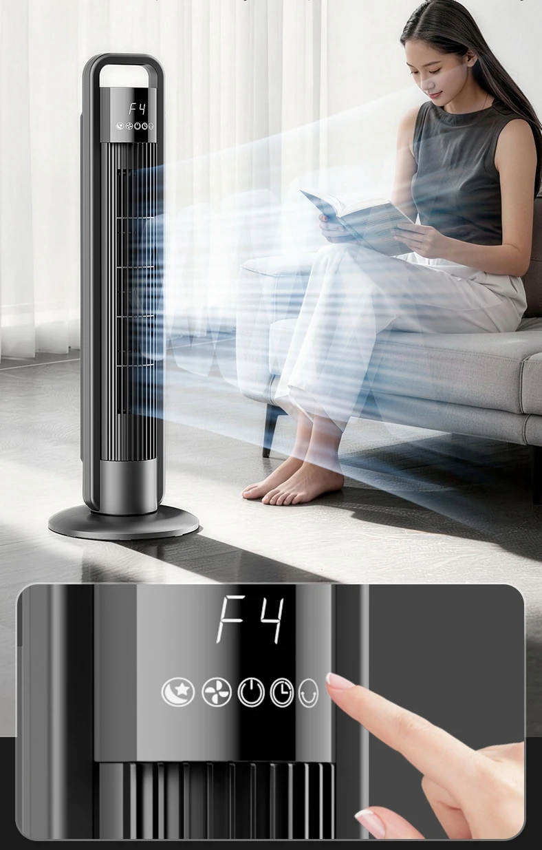 2026 Export Vertical Bladeless Fan with Single Cooling Type for Office Dormitory Tower Fan Air Conditioner Fan Mother Baby Use