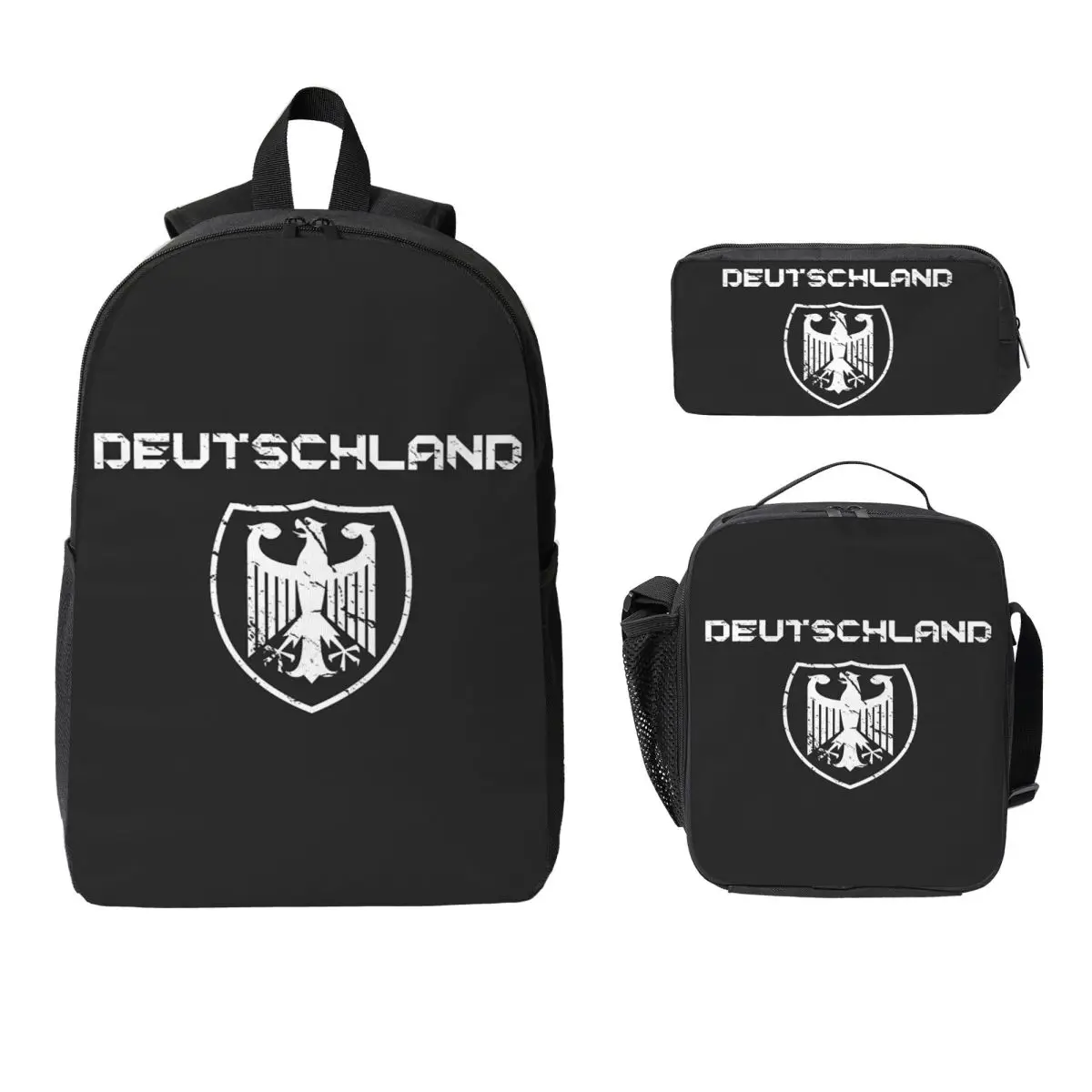 

German Eagle Backpack Boys Girls BookBag School Bag Laptop Shoulder Bags 3ps Insulated Lunch Bag Pencil Case