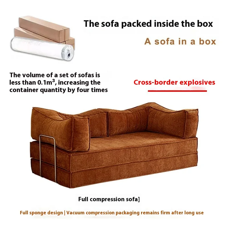 Dual-Purpose for Amazon Sofa Bed Free Combination Fabric Folding Full Sponge Cross-Border Export for Foreign Trade for Living