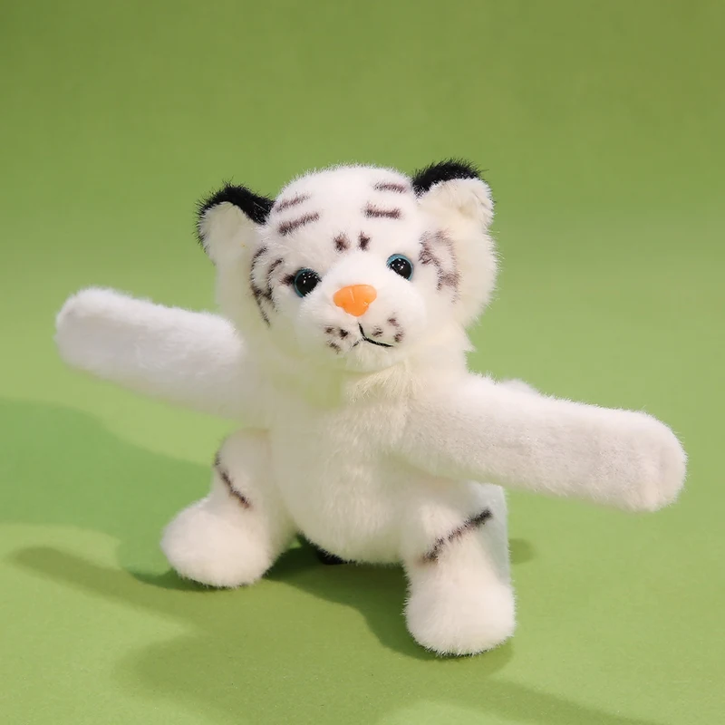 Kawaii الأبيض النمر صفعة سوار ألعاب من القطيفة لطيف زخرفة الزخرفية لطيف تصميم رائعة النمر معصمه الإجهاد تخفيف اللعب #4