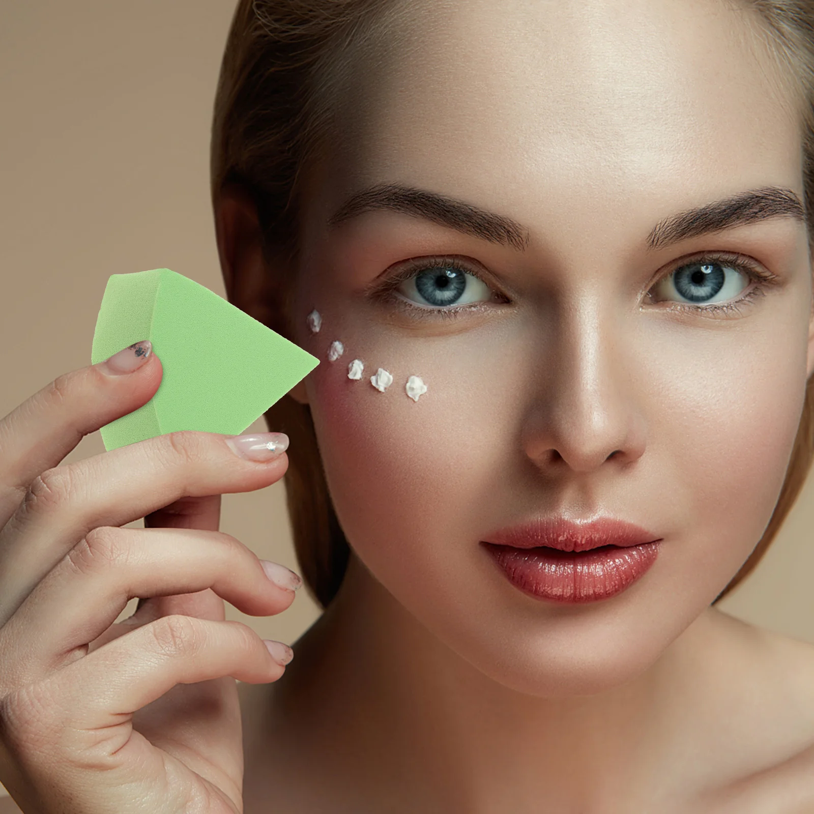 12 spugne per trucco a forma di ventaglio, morbide, ad alta resilienza, per fondotinta liquido, fard in polvere, crema