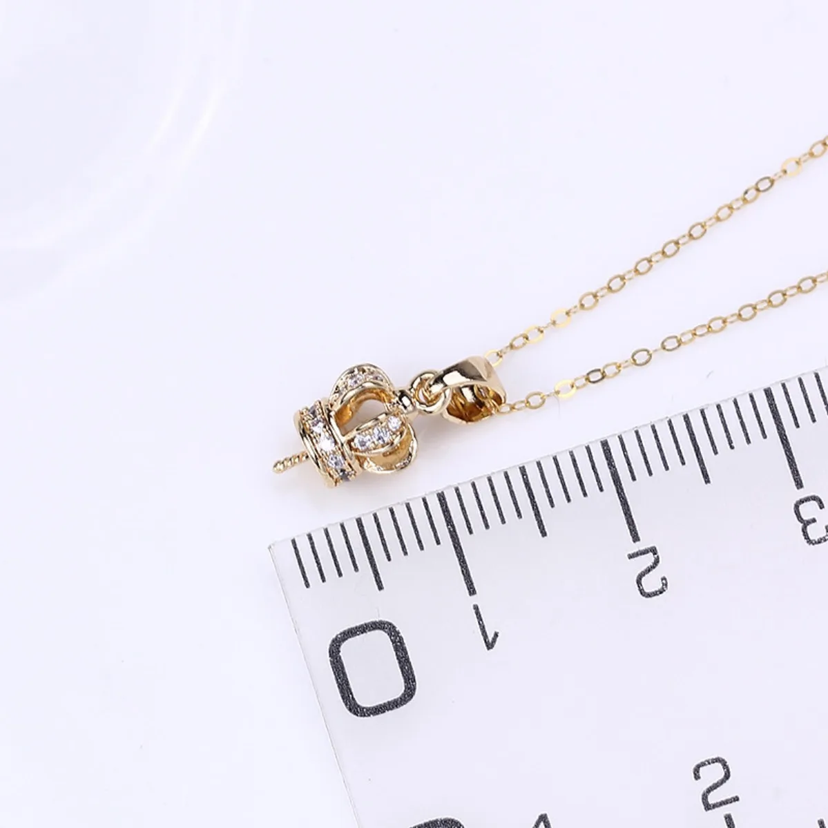 14K Gold Plated Crown Pearl Pendant Blank Setting, Good Color Retention DIY Jewelry Accessories For Women