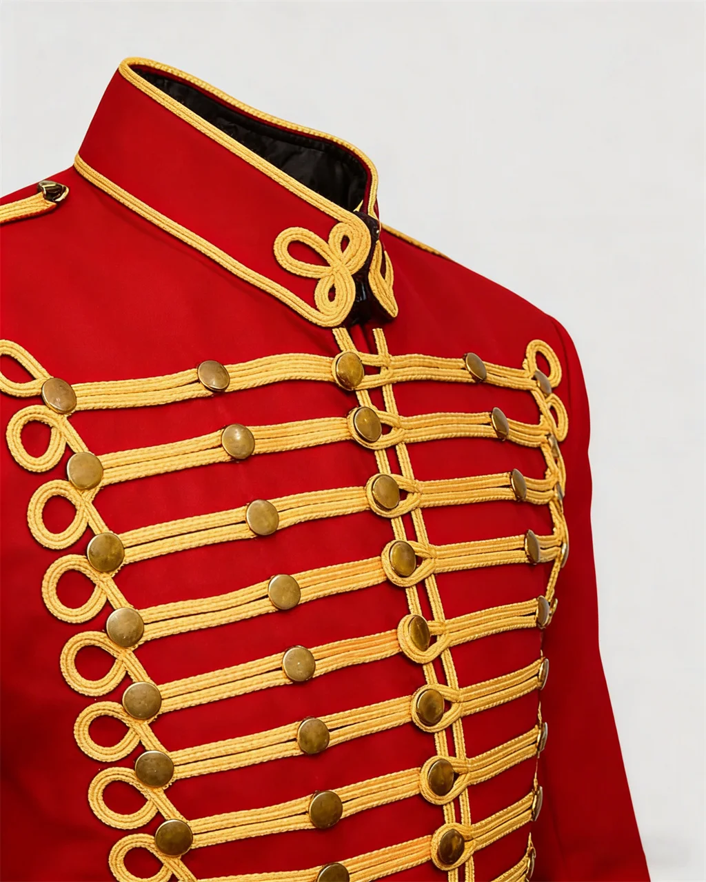 Historical Men's Military Napoleonic Hussars Cosplay Royal Blue/Red/Green/Black Jakcet Gold Braiding Coat Custom Made - view 4