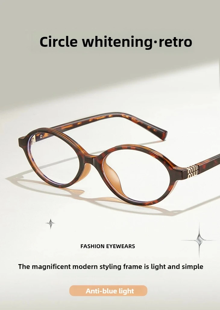 KANDREA Classics Small Frames Anti Blue Ray Myopia Glasses Women Retro Oval Reading Glasses Anti-reflection Prescription Eyewear