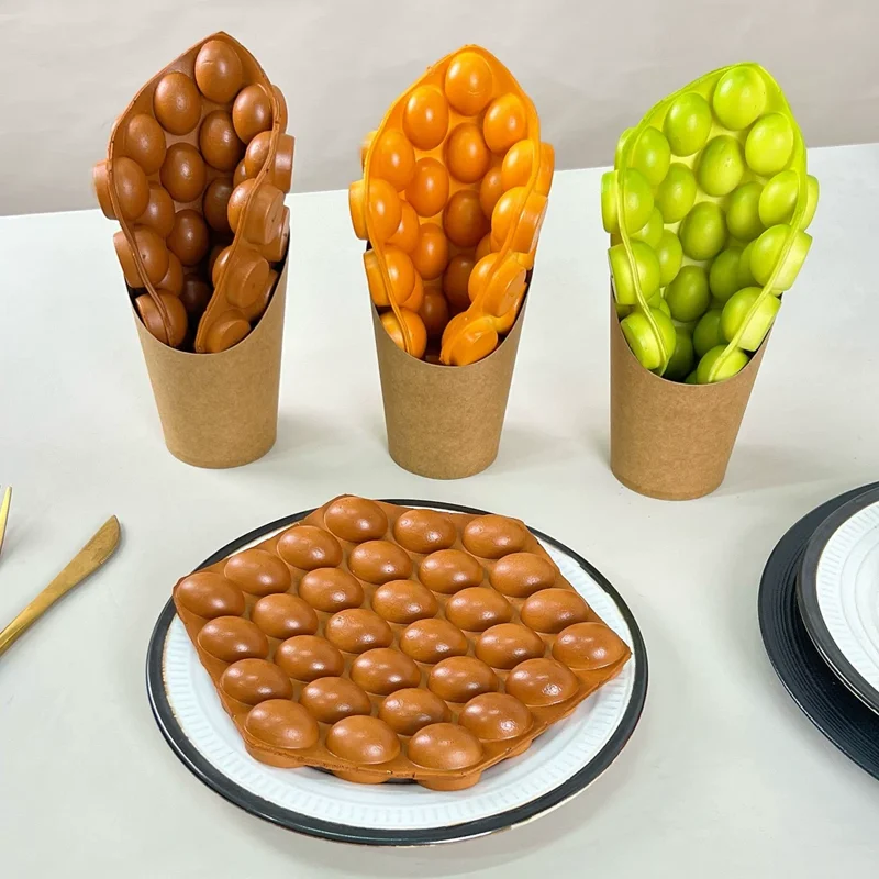 xx-Simulation Egg Waffle Food Model Plastic Decoration Snack Dessert Window Sample Display Home Shop Ornament Shooting Props