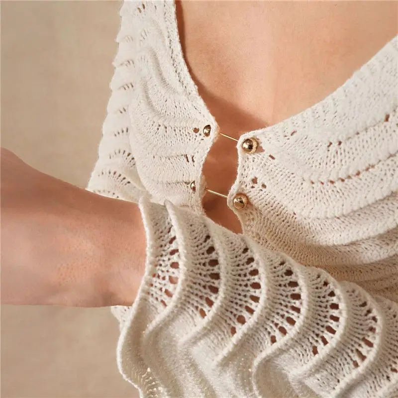 CYL-Women's Swimsuit Crochet Cover-Up Knitted Swimwear Spring And Autumn Tight Beach Dress Holiday Wear