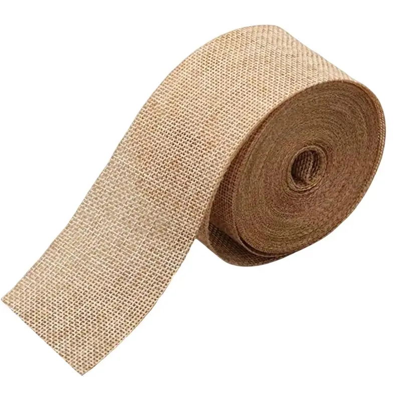 IALJ-Jute Ribbon Roll Natural Jute Tape Burlap Fabric Strip