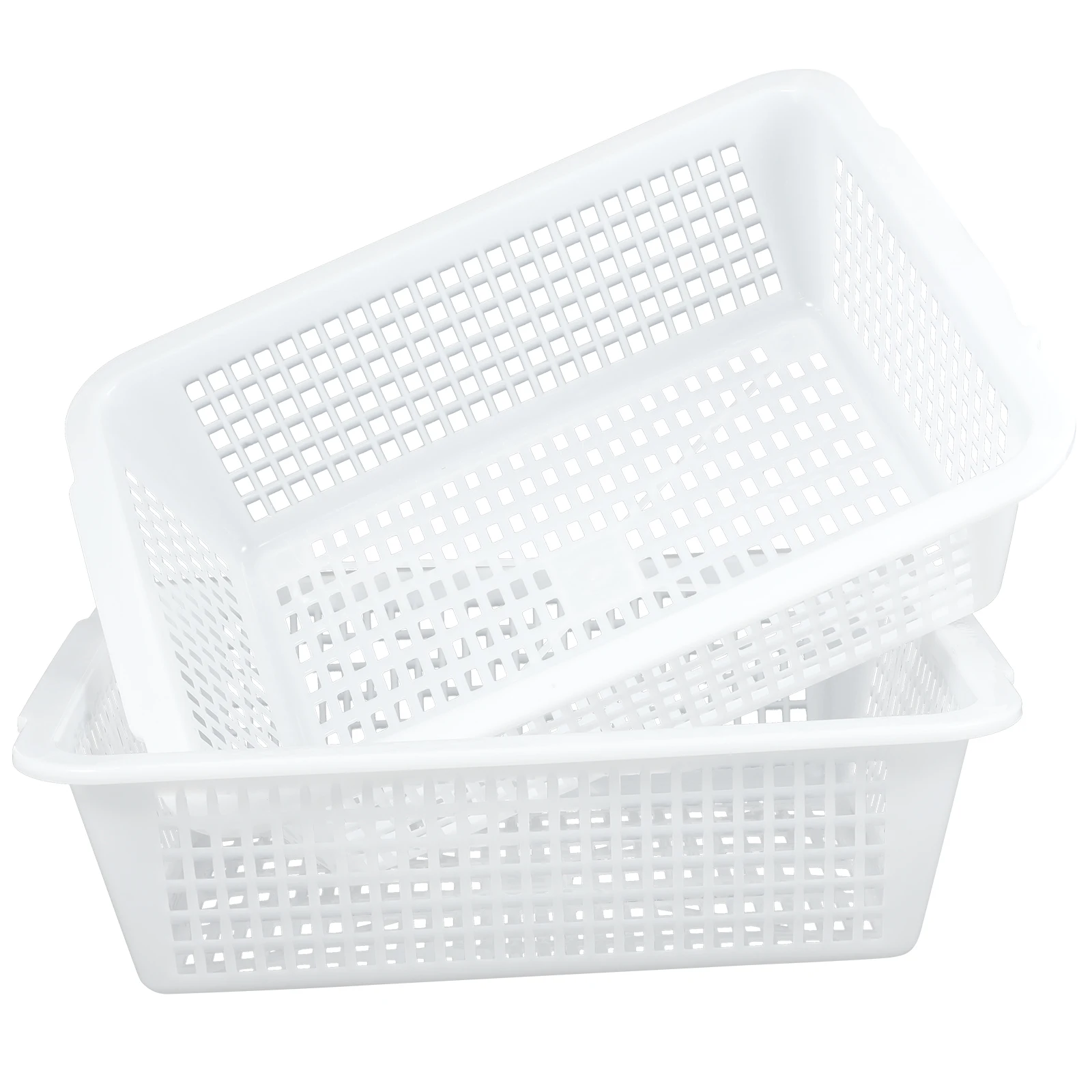 

2Pcs Large Storage Basket Baskets Decor Sundries for Home Decorative File White Abs Convenient Organizer Sundries Storage Basket