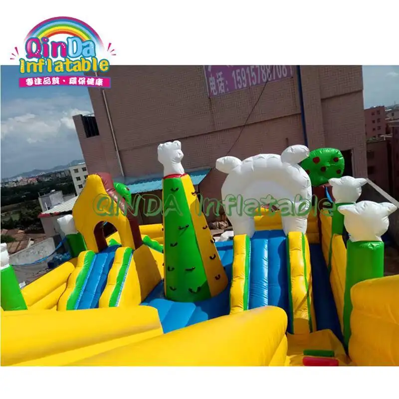Château gonflable combiné de toboggan d'eau de maison de rebond d'ours de qualité commerciale cavalier gonflable adulte