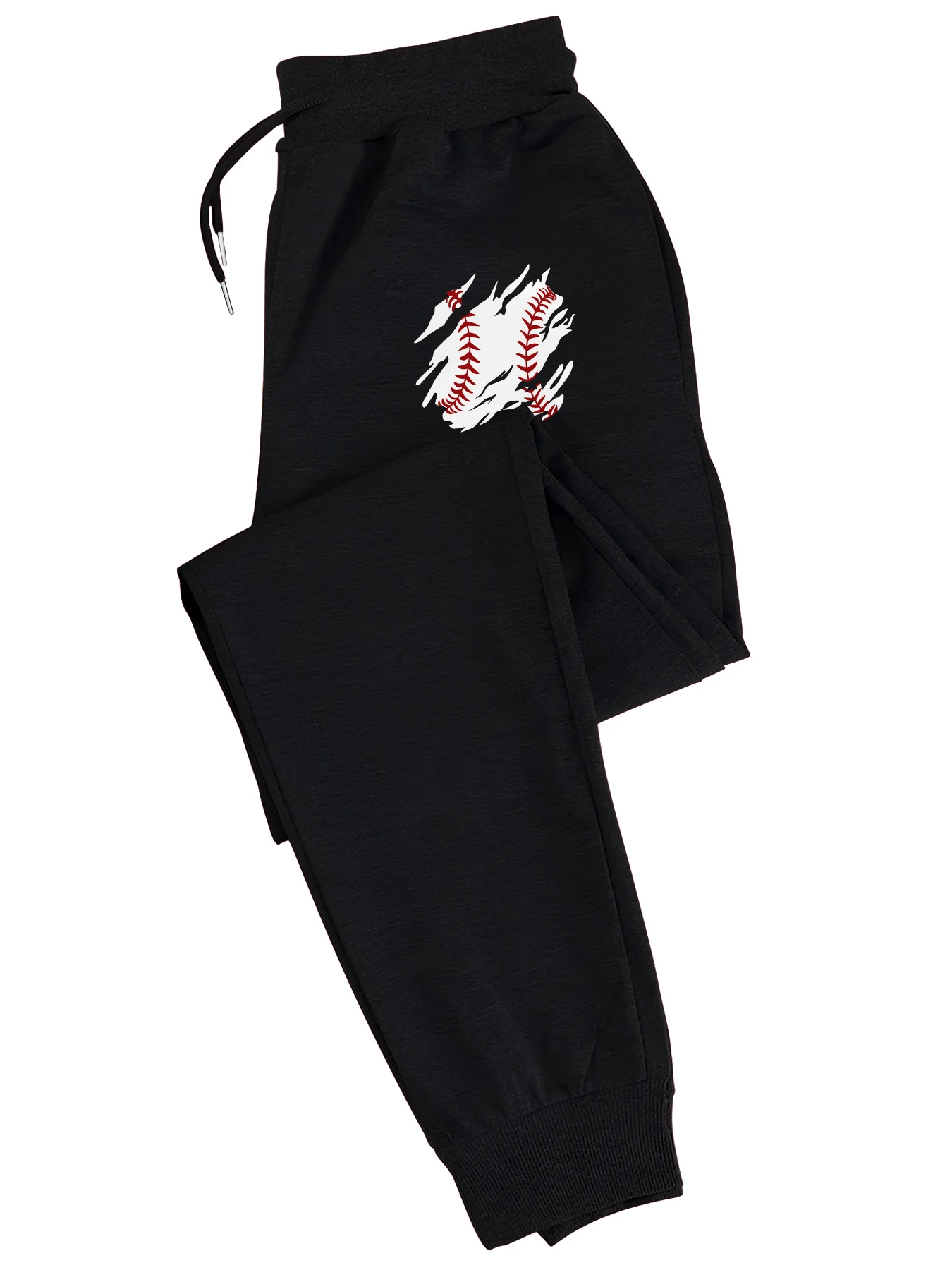 Men's Casual Sports Drawstring Sweatpants with Geometric Element Printing, Casual and Comfortable Jogging Fleece Sweatpants