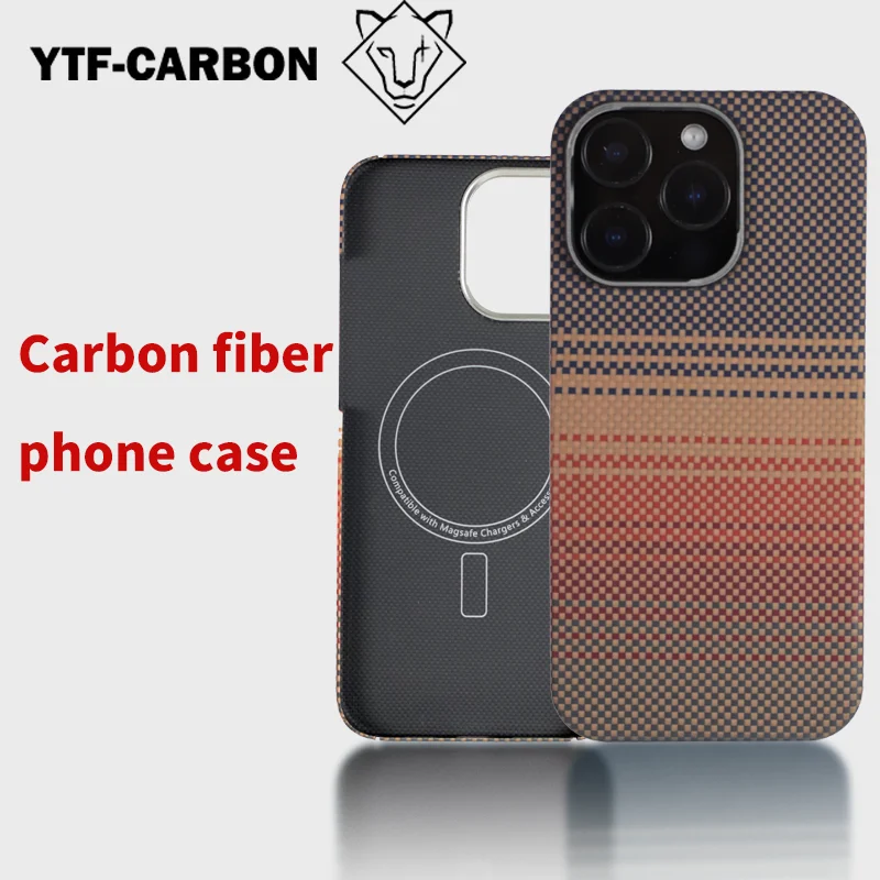 

YTF carbon fiber suitable for iPhone16 ProMax phone case magnetic 13PROMAX protection 14 pro 15 promax cover protective case