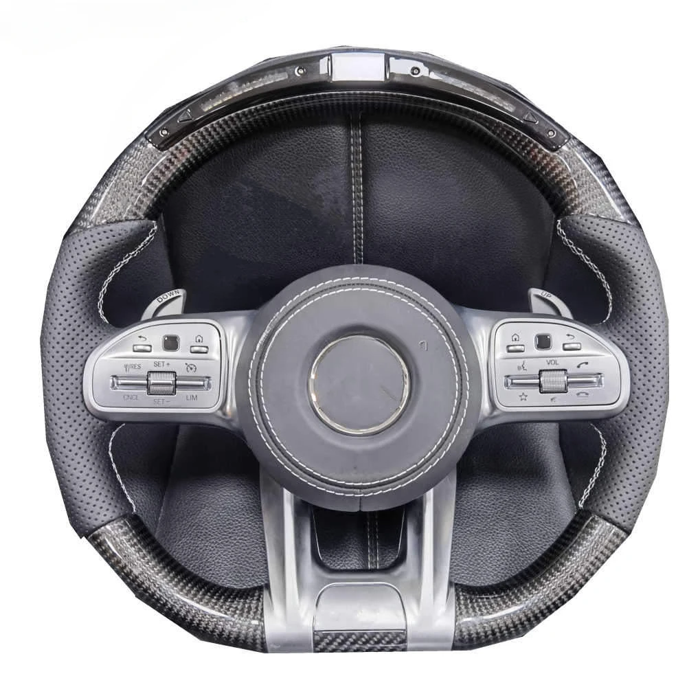 elling car LED customized steering wheel forW205 W206 W213 AMG GT ML63 GLC63 S carbon fiber steering wheelcustom