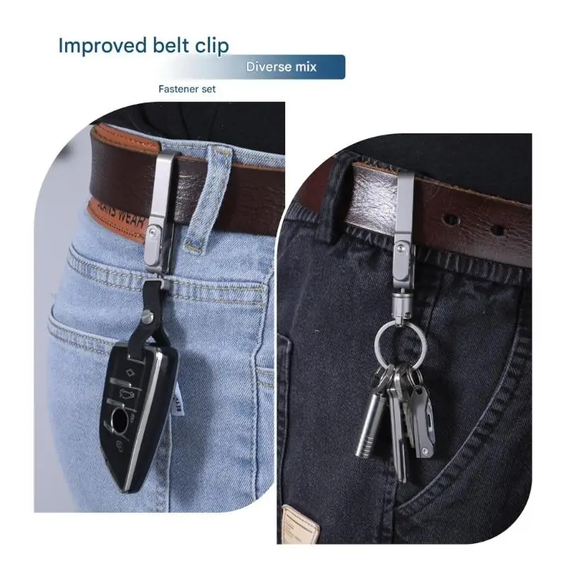 31BB Ti Alloy Clip Lightweight Push Pull Mechanism Outdoor Use Keychain