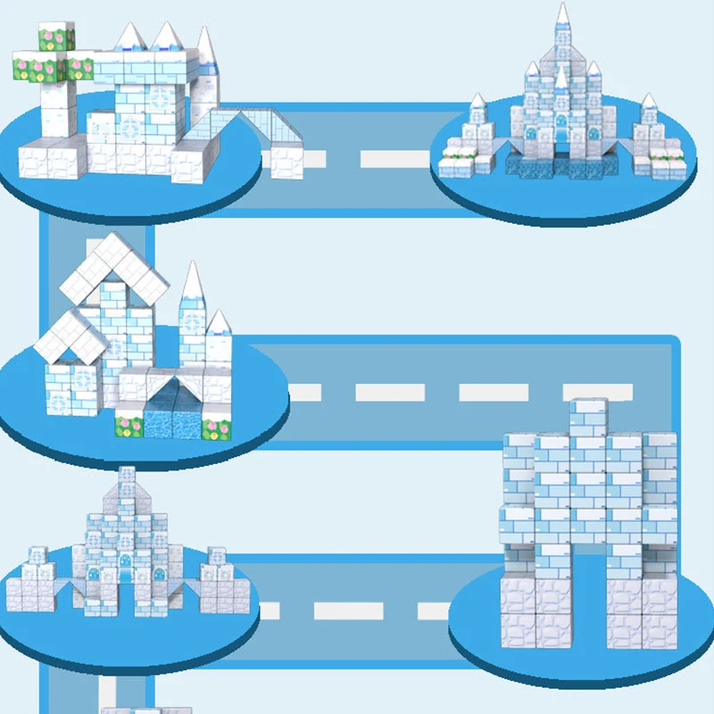 DIY Magnetic Building Block World Princess Castle Gift - Ages 3-6 - Educational Assembly Toy with Magnets and Magnetic Adhesion