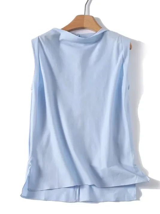 Dave&Di Summer New Women's Clothing Simple And Fashionable Sleeveless Shirt Vest Top