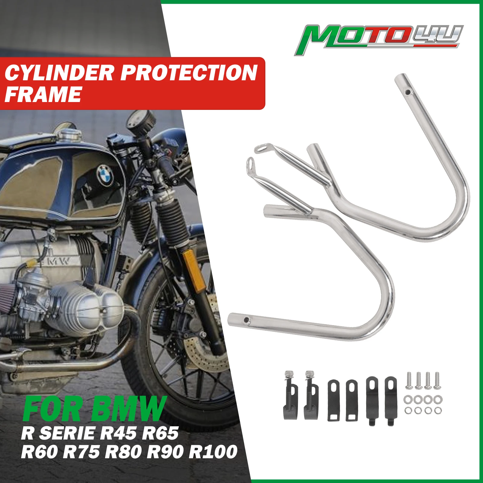 

2PCS For BMW R Serious R45 R65 R60 R75 R80 R90 R100 Cafe Racer Cylinder Protection Set Engine Guard Crash Bar Frame drop bar