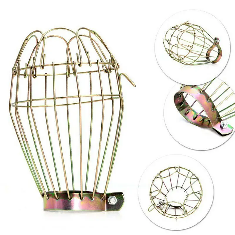 

Metal Lamp Bulb Guard Clamp Vintage Light Cage Hanging Industrial Lamp Covers Pendant Decor for Home Bar