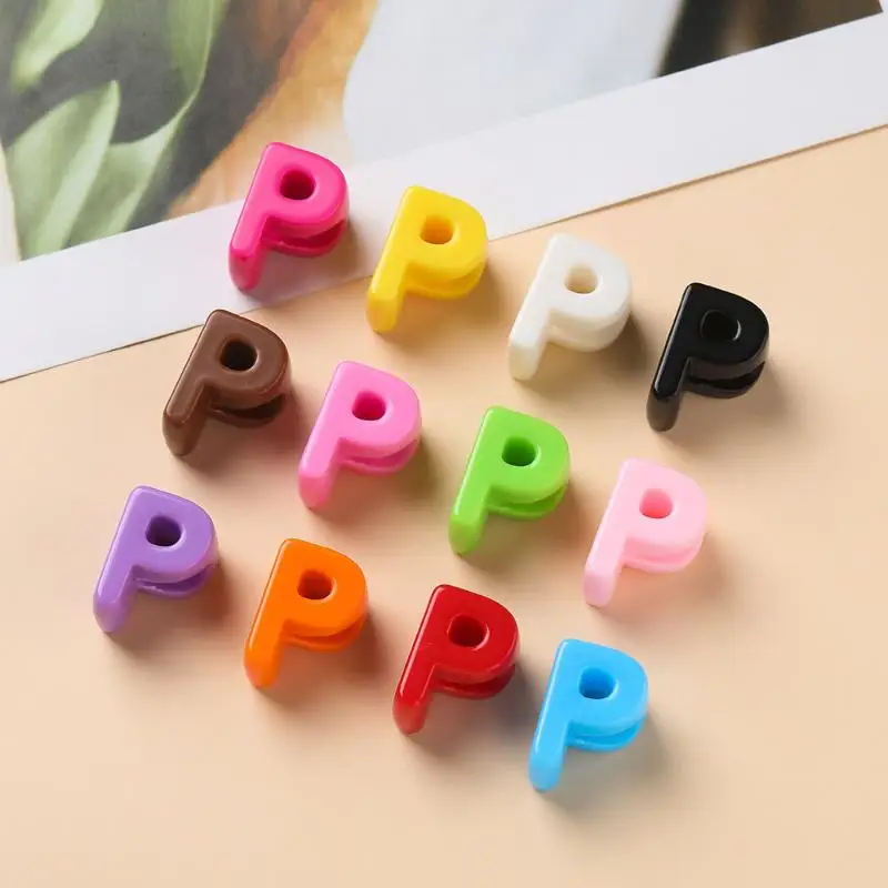10 Stück Mehrfarbige Acryl-Buchstabenperlen mit Loch, lose Perlen für DIY-Schmuckherstellung, Armband, Handyanhänger, Bastelzubehör – Detail 8
