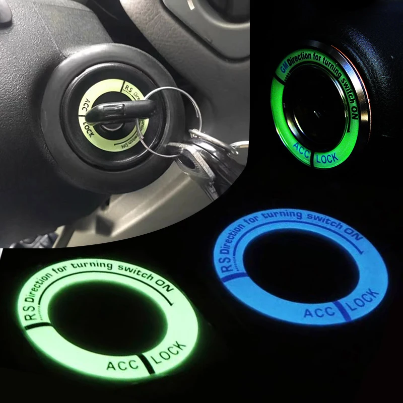 Auto Zündschlüsselring Aufkleber Nachtleuchtend Motorrad 3D Dekorfolien Auto Zündschlüssel Dekoration Schalter Aufkleber Auto Zubehör