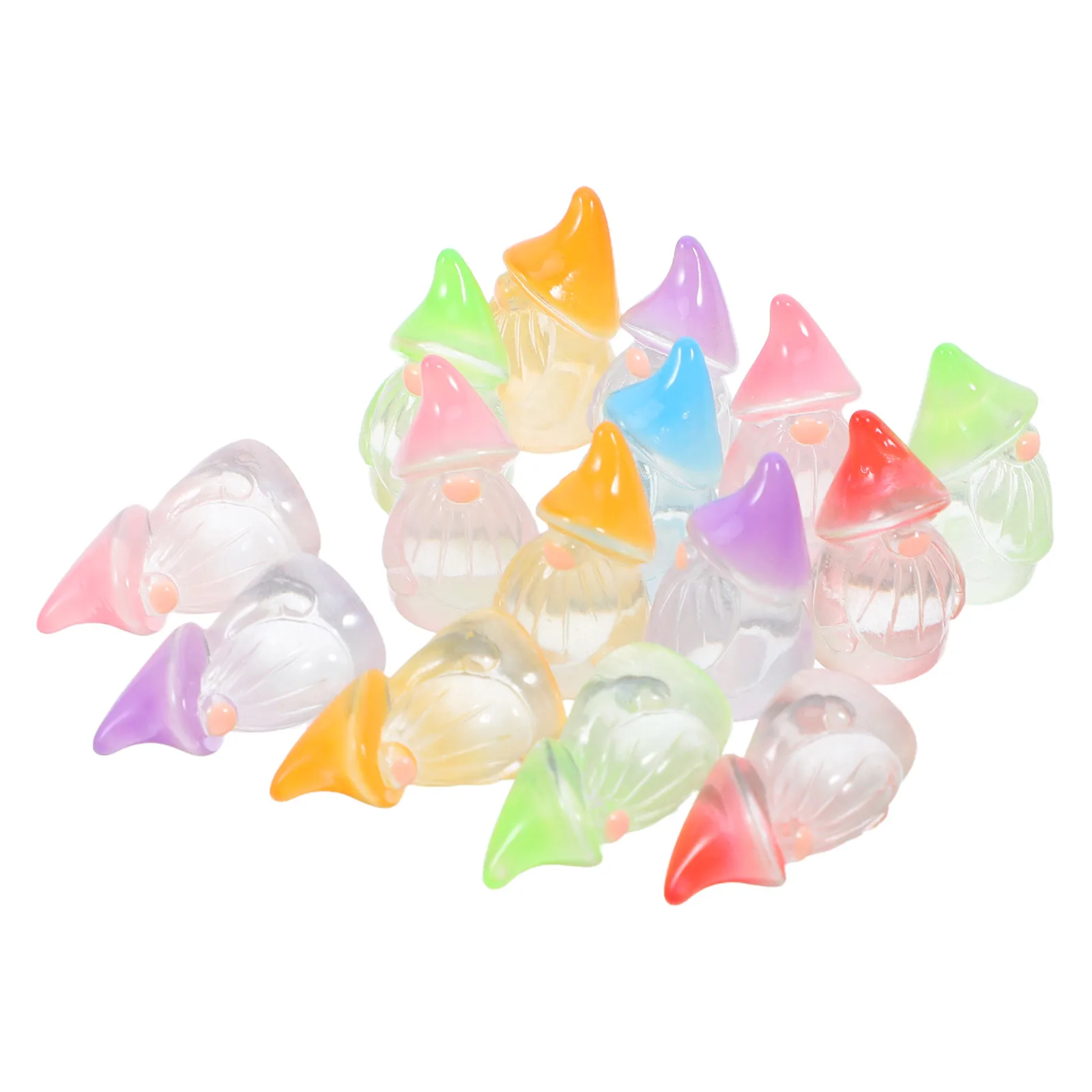 

18pcs Mini Resin Gnome Glow In The Dark Tiny Fairy Garden Statues Micro Landscape Accessories Yard Home Balcony Desktop Ornament