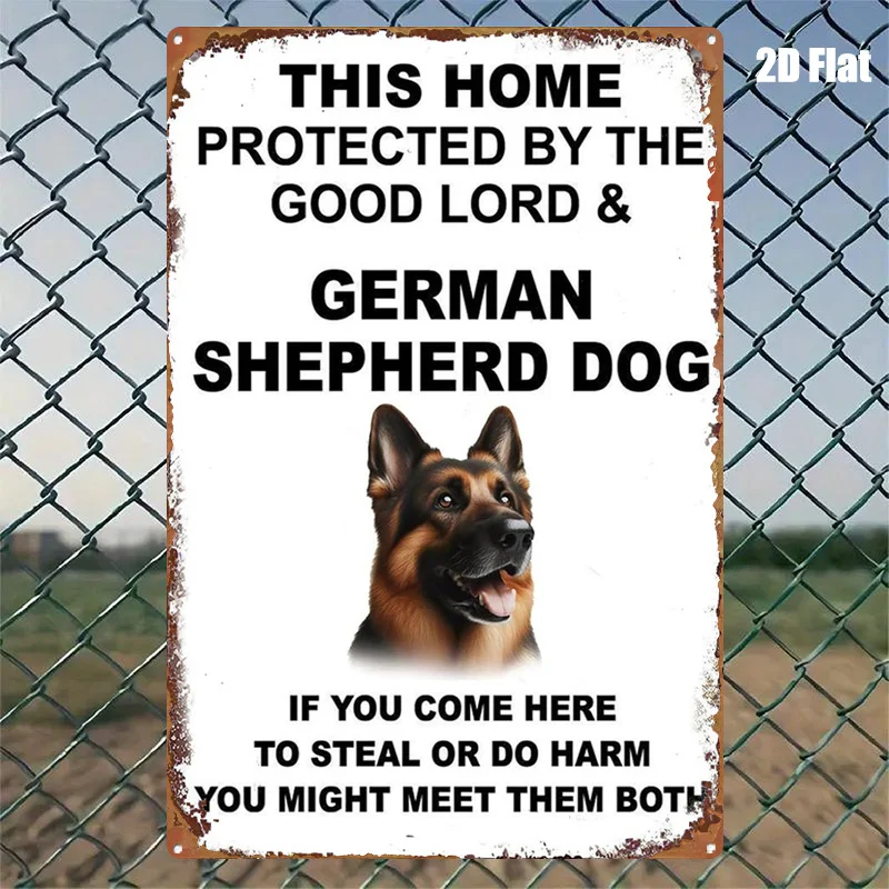 1pc German Shepherd Guardian Iconic Figure Metal Sign, Suitable for Living Room, Game Room Wall Decor - Inspired Design, Home De
