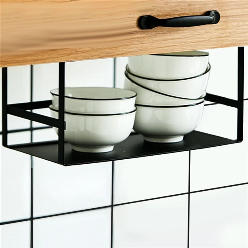 velif-3x-under-shelf-spice-organizer-cabinet-hanger-shelf-seasoning-bottle-holder-closet-storage-basket-black