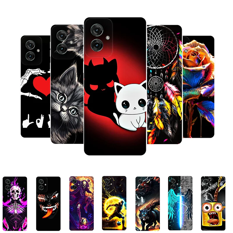 

For Motorola G55 5G Case G 55 Funny Cute Silicone Soft Back Cases for Motorola Moto G55 Cover MotoG55 Shockproof Bumper
